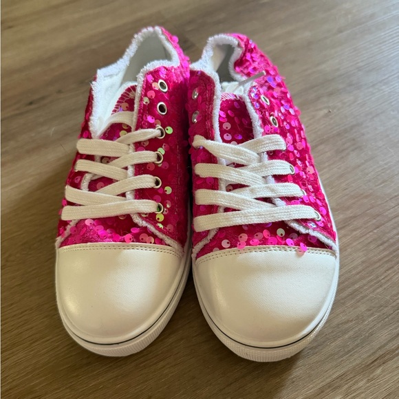 Shoes - Pink Sequin Ladies Sneakers